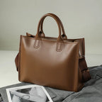 Sac marron format cabas avec bandoulière