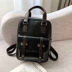 Sac marron multipoches femme de forme cartable