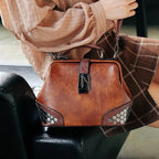 Sac marron rétro à porter à la main