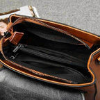 Sac marron vintage à main et bandoulière pour femme