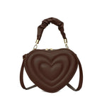 Sac matelassé marron au design de cœur