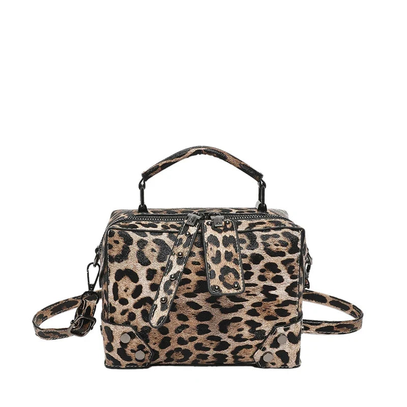 Sac moderne à bandoulière avec motif léopard