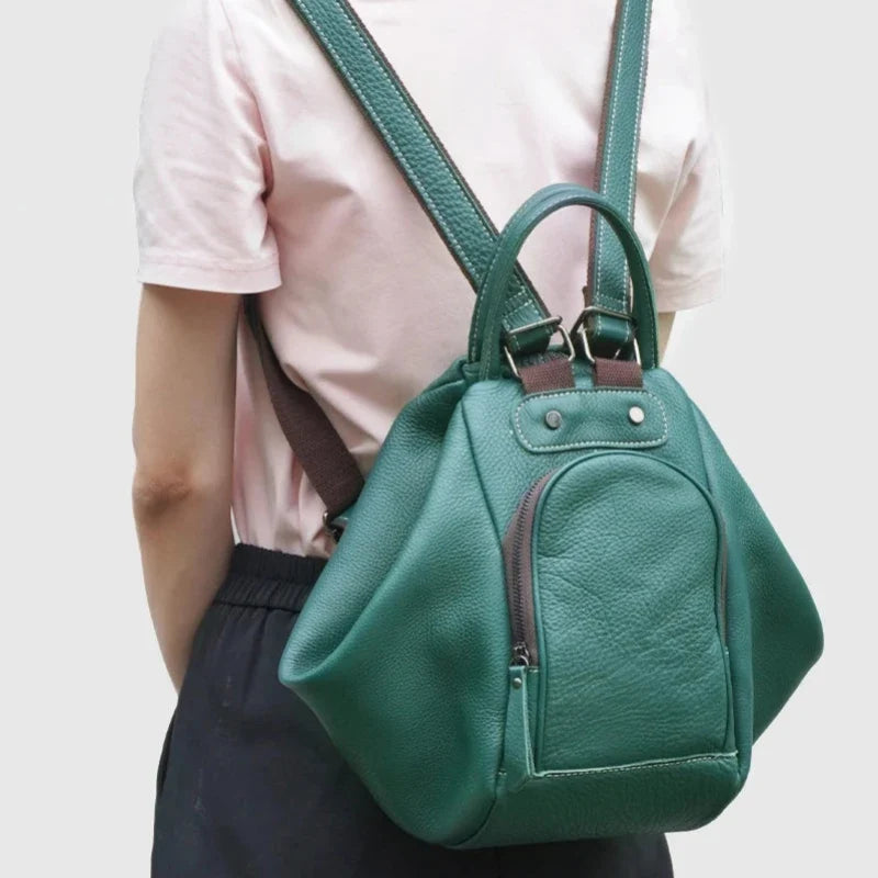 Sac modulable vert pour femme à main et dos
