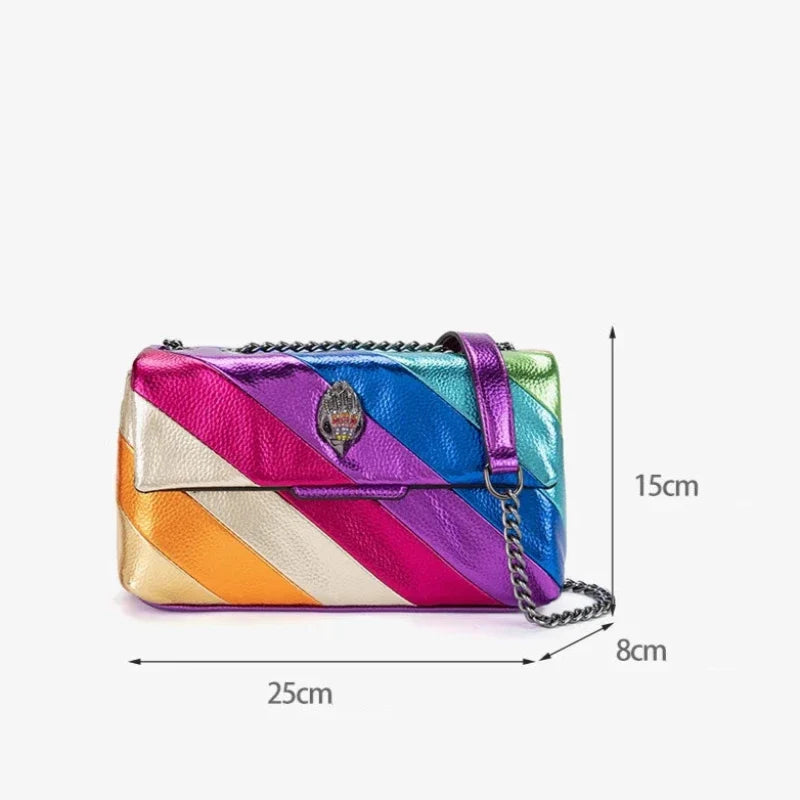 Sac multicolore à bandoulière au style luxueux