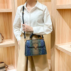 Sac multicolore à main façon peau de serpent