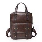 Sac multipoches brun au format cartable pour femme