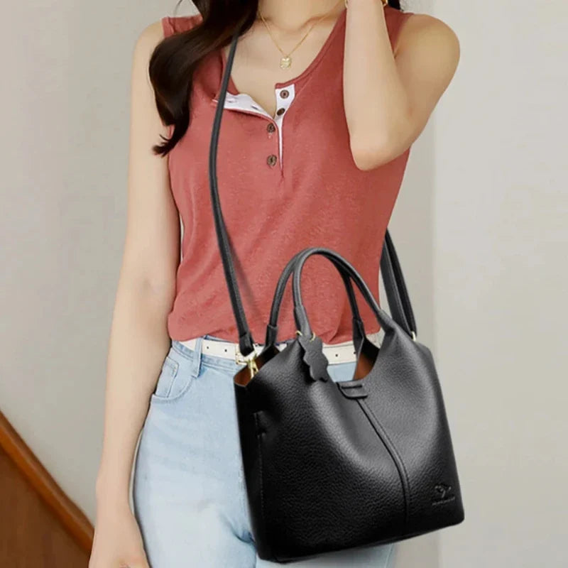 Sac noir de luxe à main avec bandoulière
