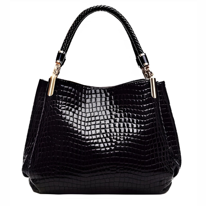 Sac noir effet croco