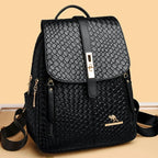 Sac noir en simili pour femme, porté main ou dos