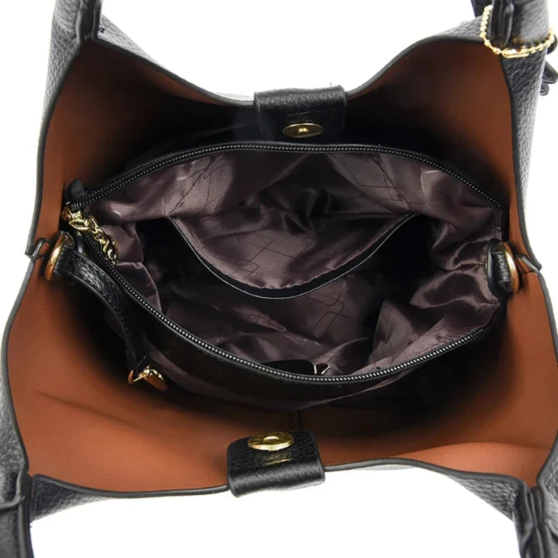 Sac noir haut de gamme à main avec bandoulière