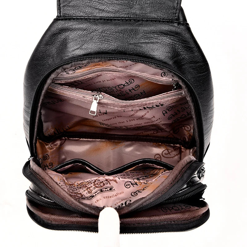 Sac noir pour femme au style vintage, main et dos