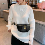 Sac noir versatile forme banane pour femme