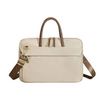 Sac ordinateur beige en nylon pour femme