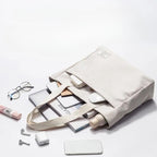 Sac ordinateur féminin blanc confectionné en toile
