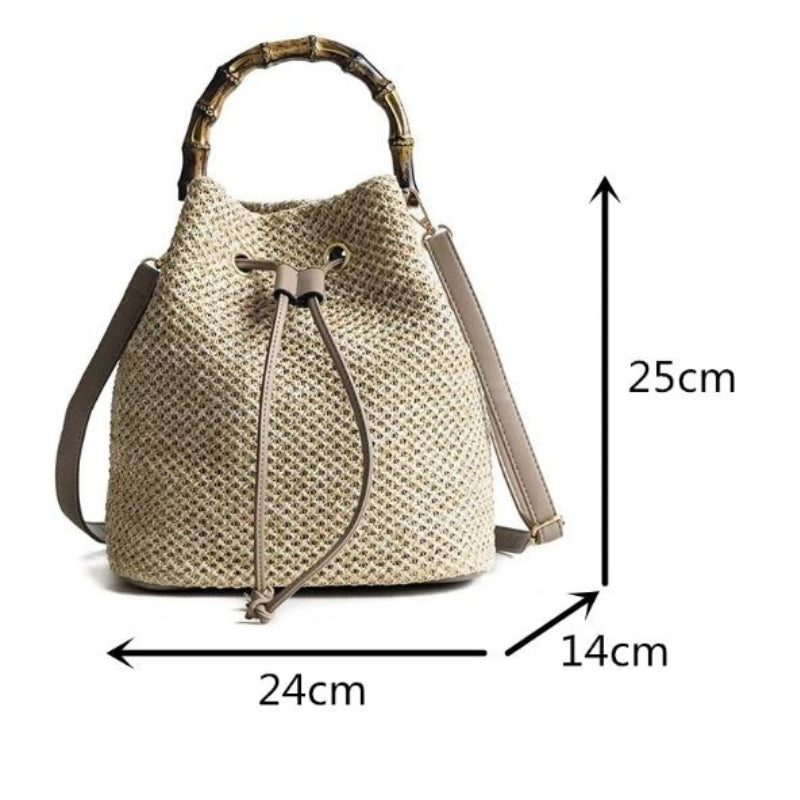 Sac paille façon seau
