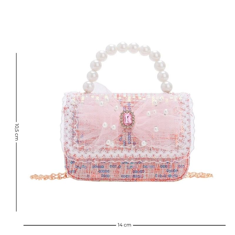 Sac pailleté avec perles pour petite fille