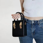 Sac panier à main noir au style original et élégant