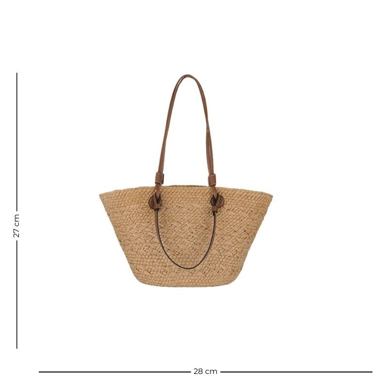 Sac panier en paille polyvalent à main