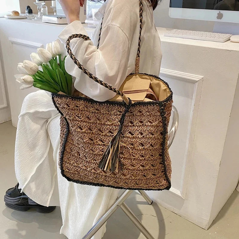 Sac panier style bohème chic à main