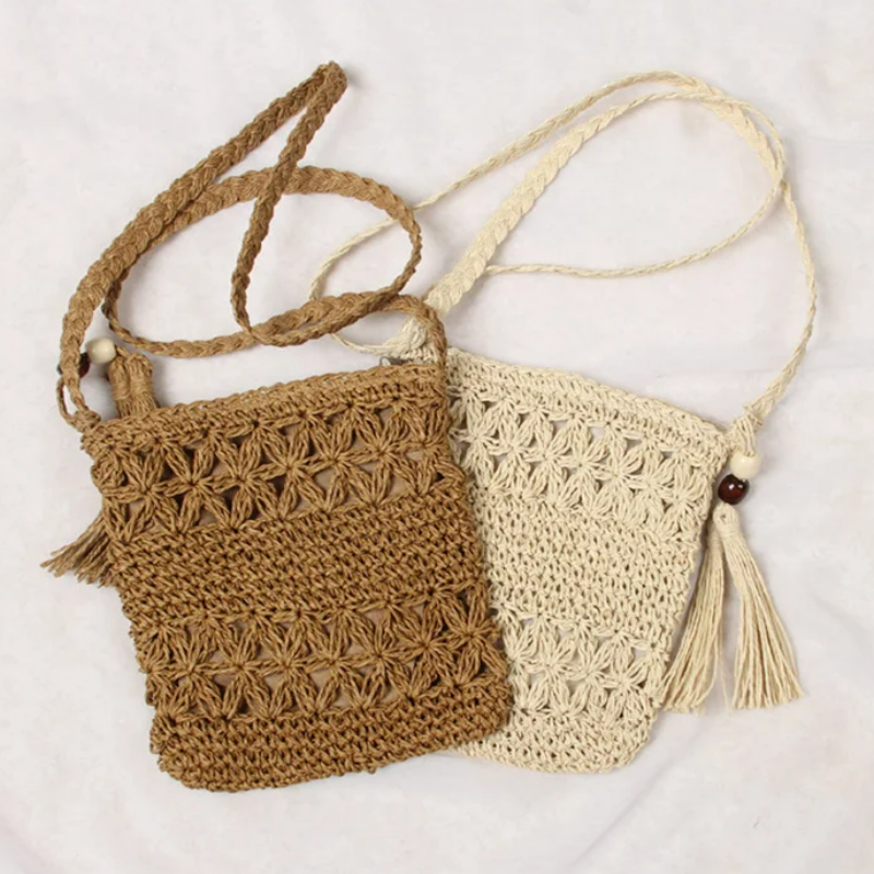 Sac pochette en paille pour femme