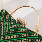 Sac pochette vert brillant pour soirée