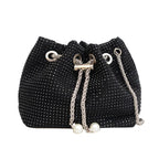 Sac pour femme forme bourse souple à strass