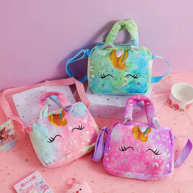 Sac pour fille à motif licorne en peluche