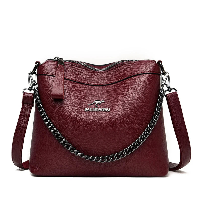 Sac PU avec chaîne porté à la main