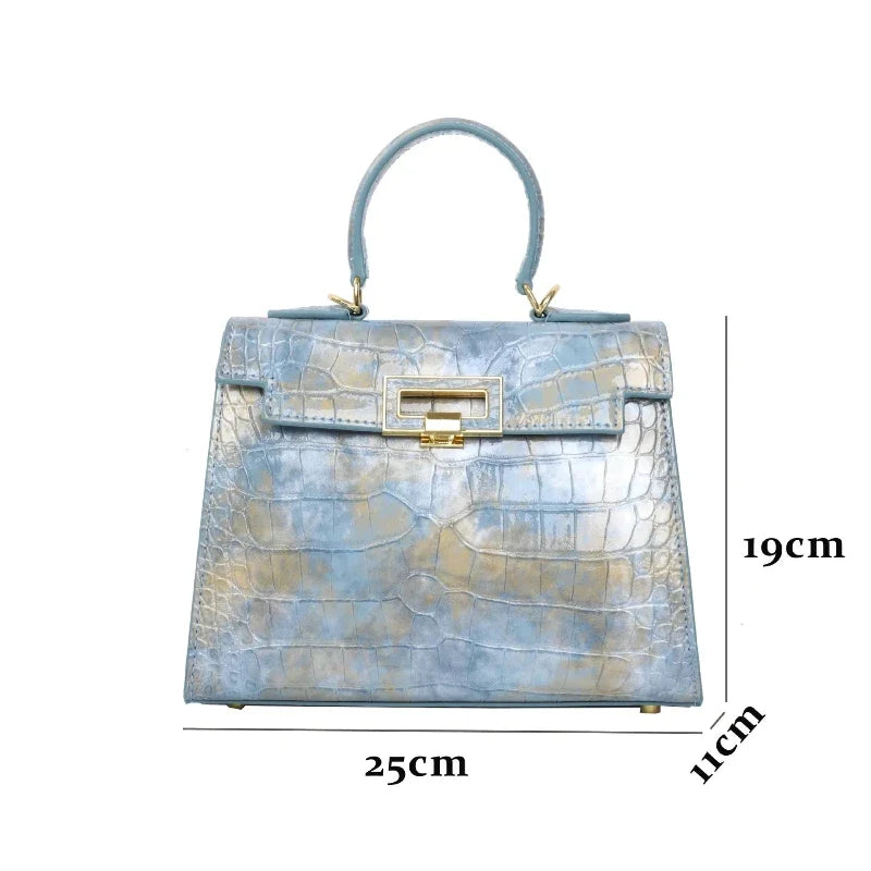 Sac raffiné au design abstrait façon crocodile