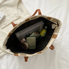 Sac rayé en toile au format cabas grande capacité