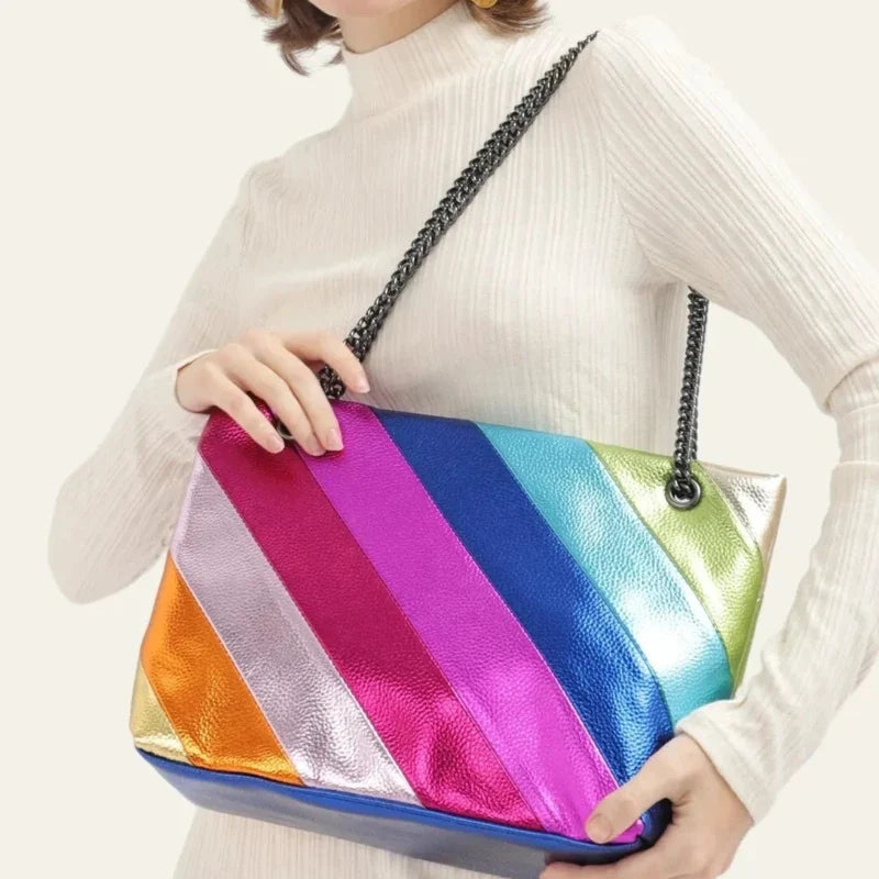 Sac rayé multicolore à l’allure design