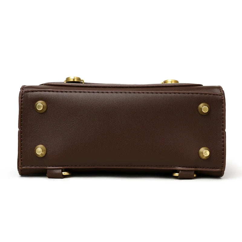 Sac rétro carré façon cartable pour femme