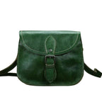 Sac rétro en cuir forme besace pour femme