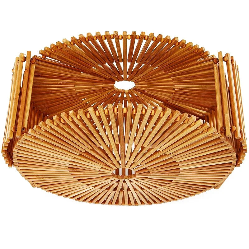 Sac rond effet osier marron au style sophistiqué