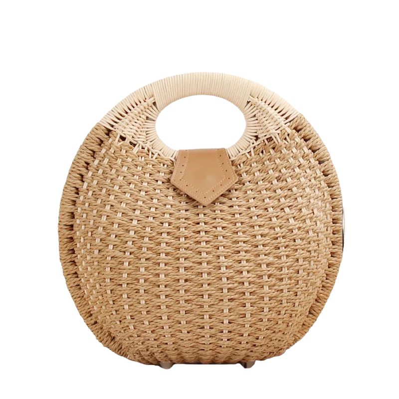 Sac rond élégant au design en rotin