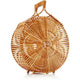 Bolso De Mimbre Marrón Redondo Y Elegante