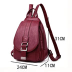 Sac rouge multipoches femme en simili porté main ou dos