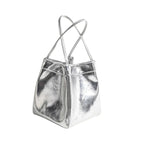 Sac seau argenté pour femme