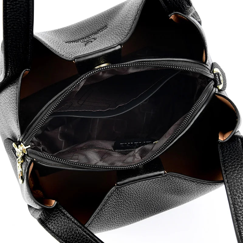 Sac seau de couleur noire à main