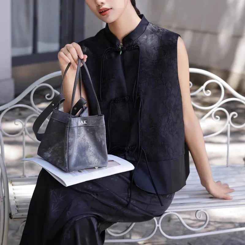 Sac seau féminin de forme carrée