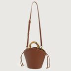 Sac seau pour femme avec poignée en bambou
