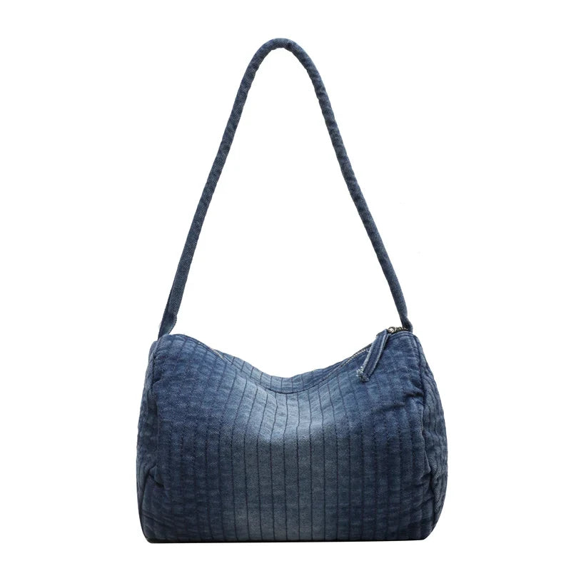 Sac souple en denim matelassé