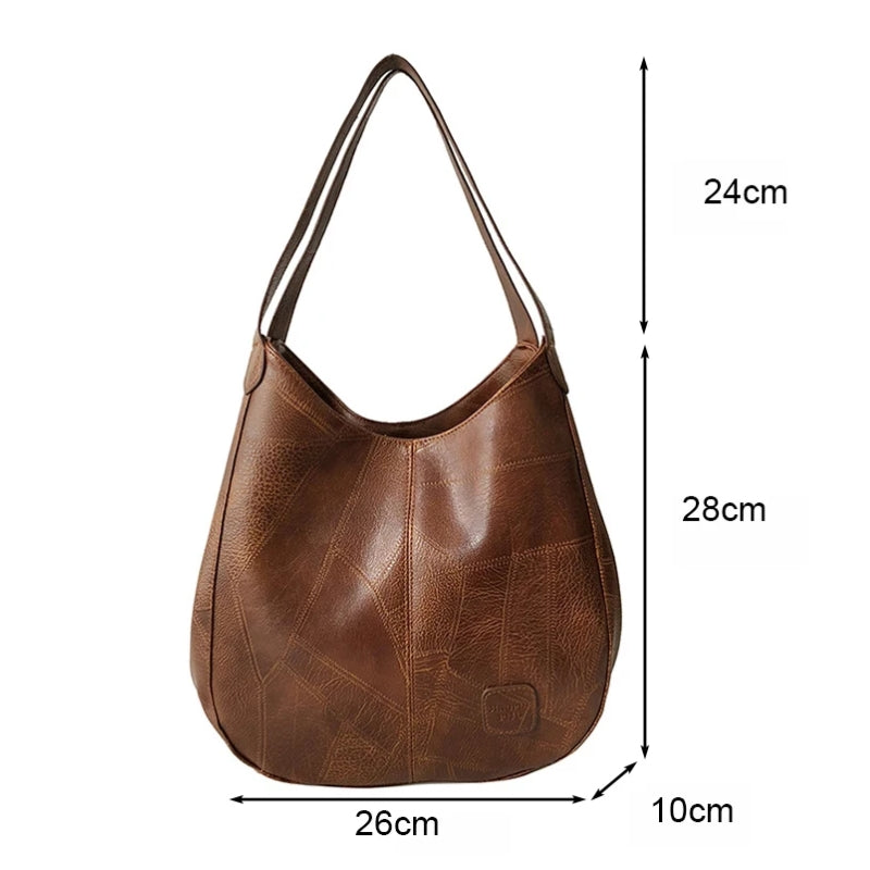 Sac souple en simili à main façon fourre-tout