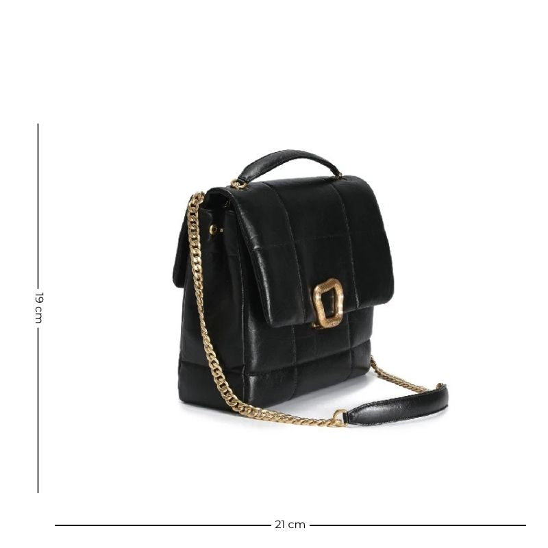 Sac style mallette, noir et matelassé