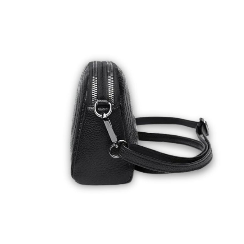 Sac tendance à main noir aspect croco