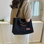 Sac textile en velours côtelé