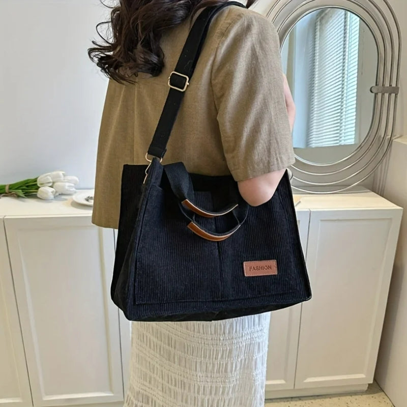 Sac textile en velours côtelé