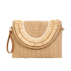 Sac tricoté en paille avec bandoulière
