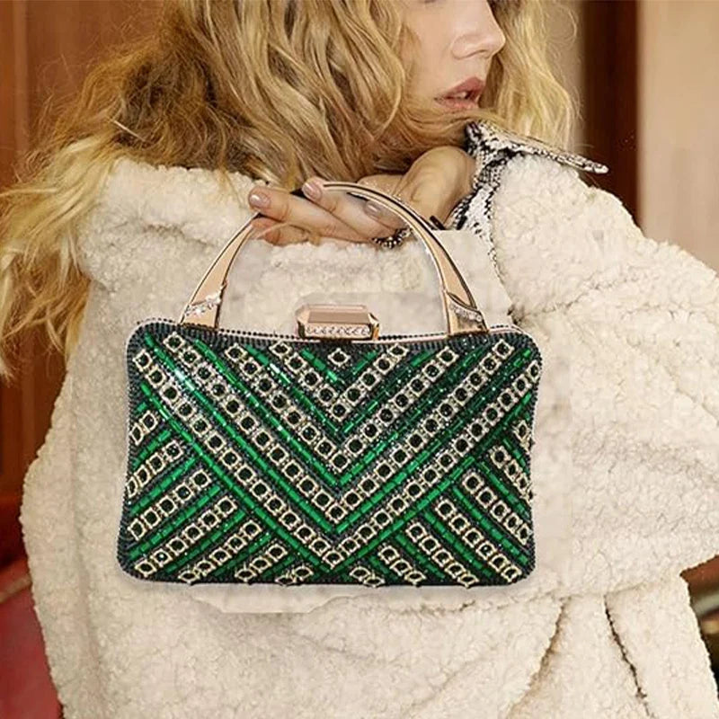Sac vert et étincelant pour soirée