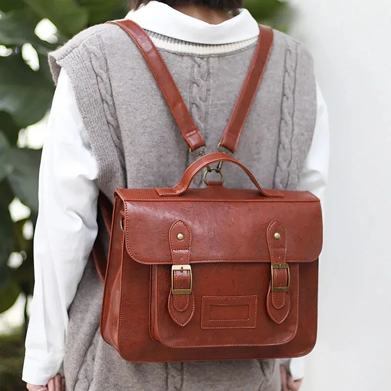 Sac vintage à dos façon cartable